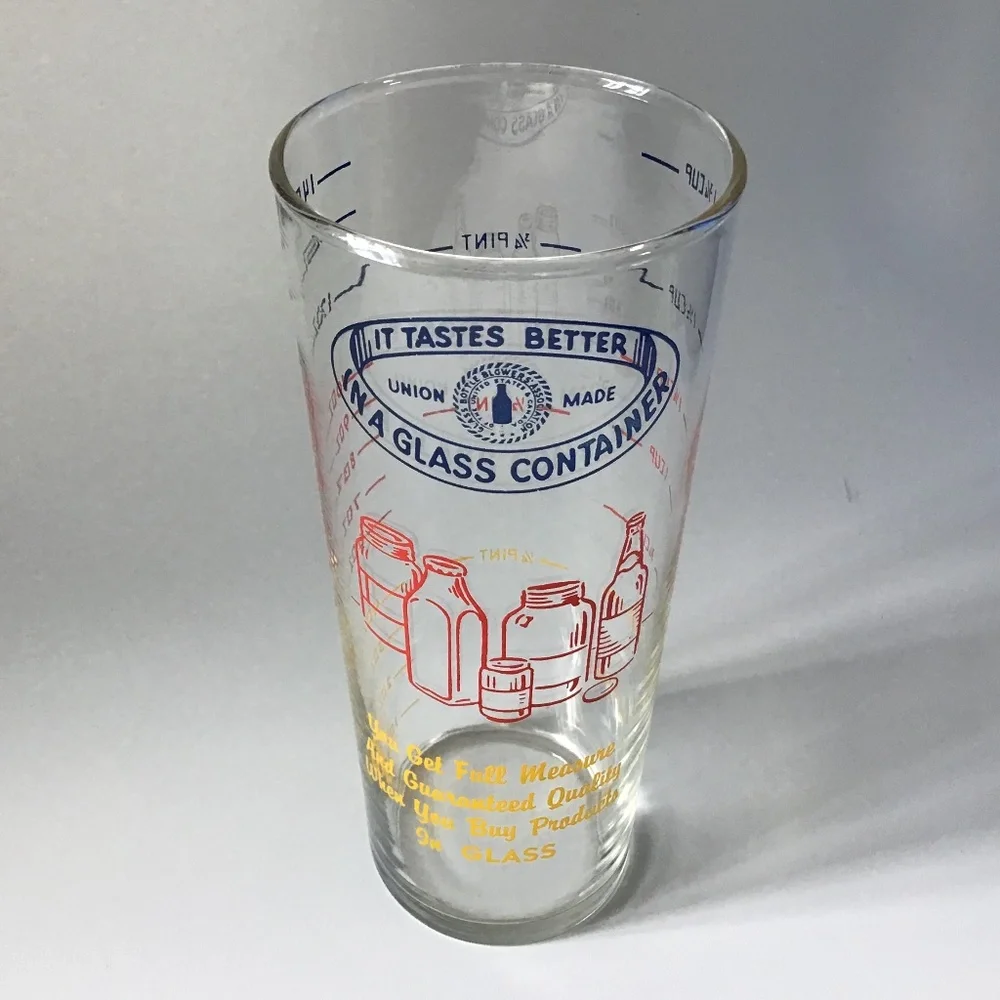 Vintage Libbey Union Made Measuring Glass Cocktail Mixing Barware